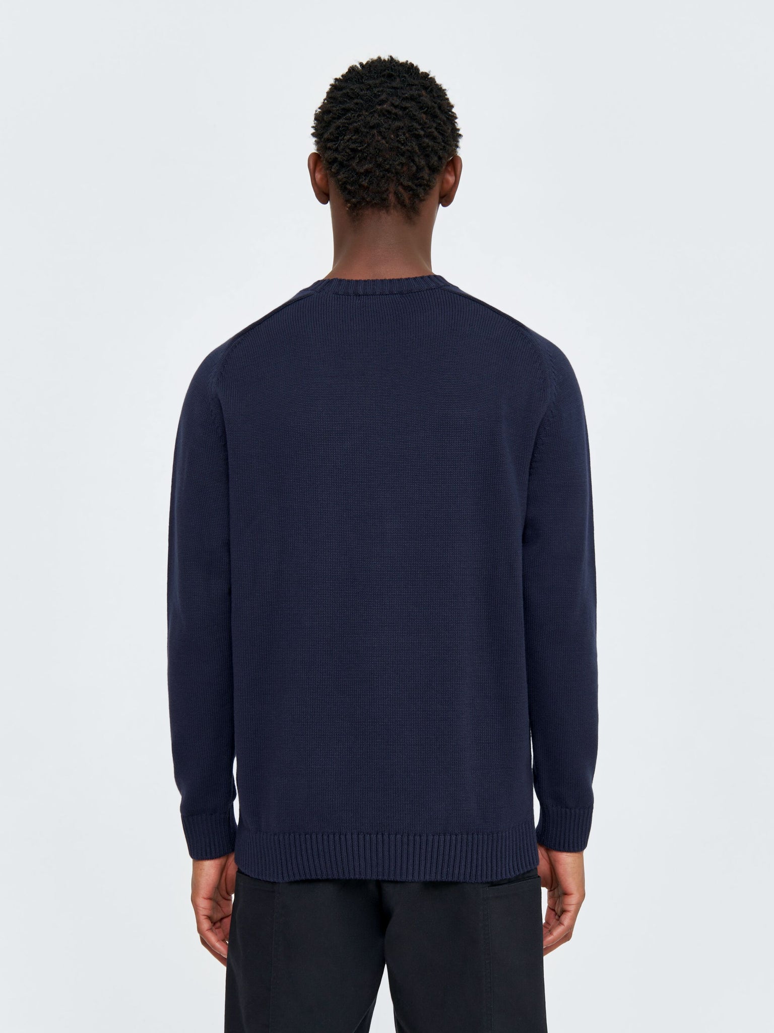 Plain knitted crew neck - GOTS/Vegan