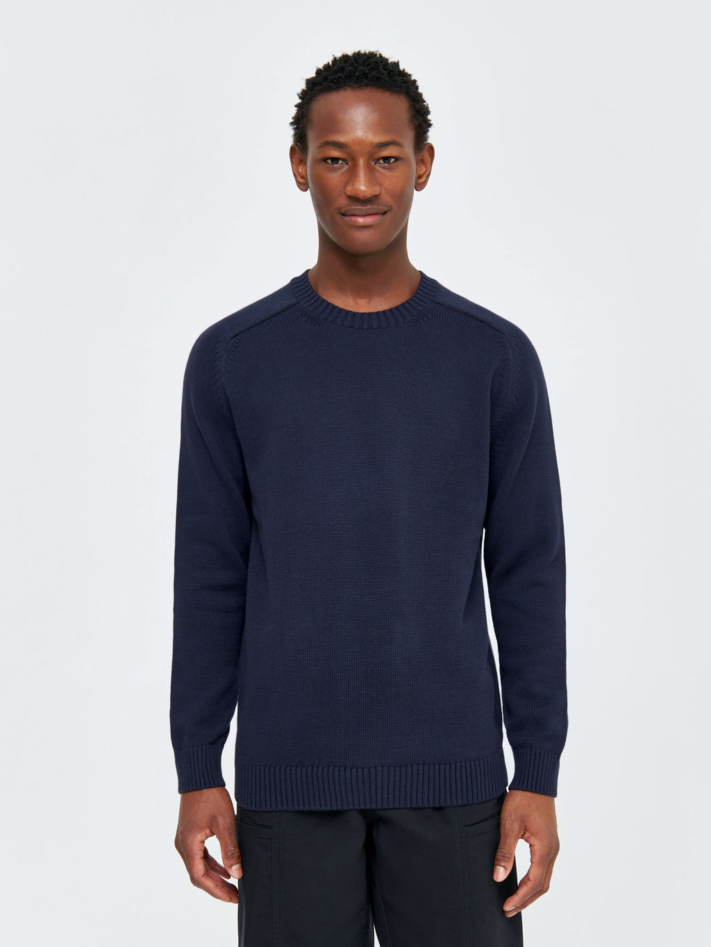 Plain knitted crew neck - GOTS/Vegan