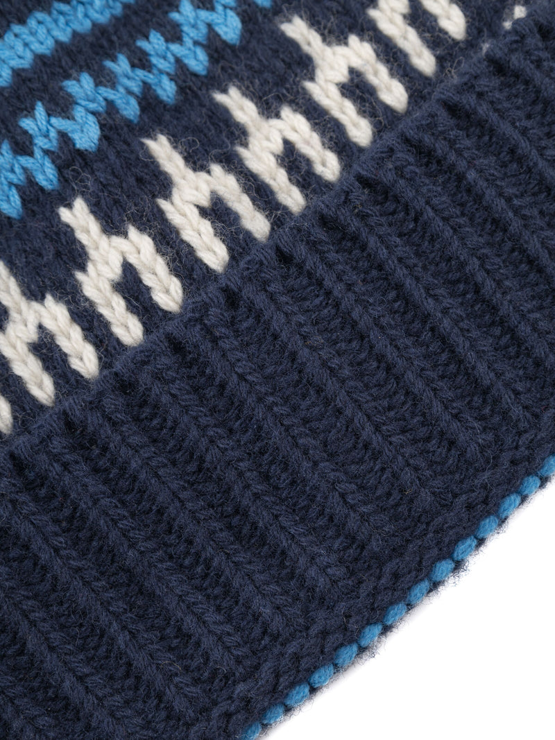 High wool beanie with pattern - RWS
