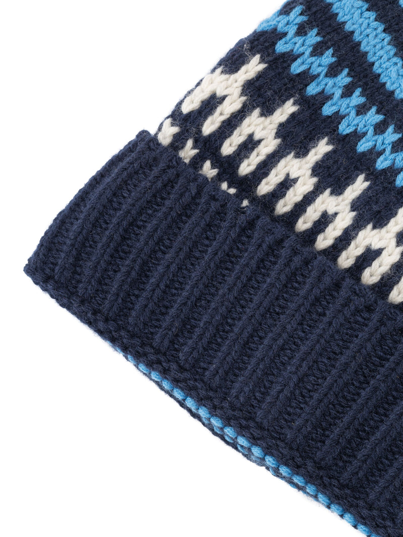 High wool beanie with pattern - RWS