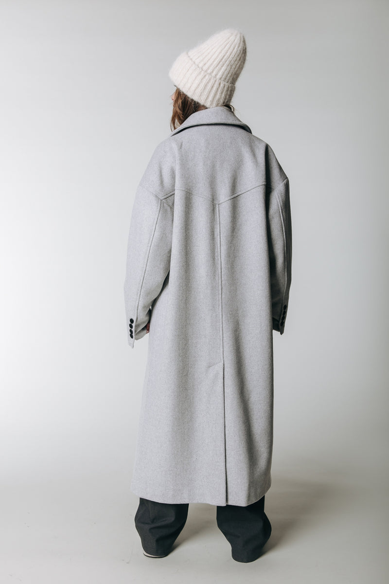 Zania Double Breasted Wool Long Coat