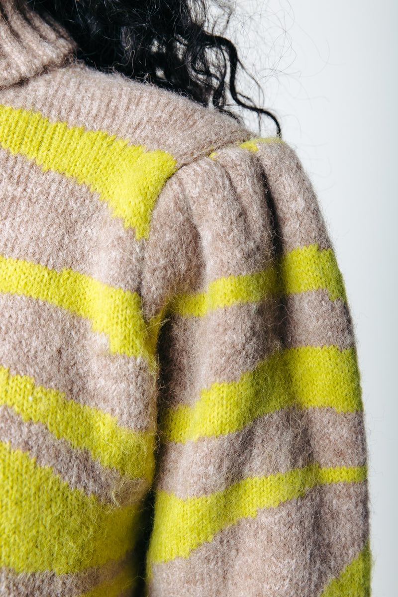 Tani Zebra Jacquard Knitted Roll Neck Sweater