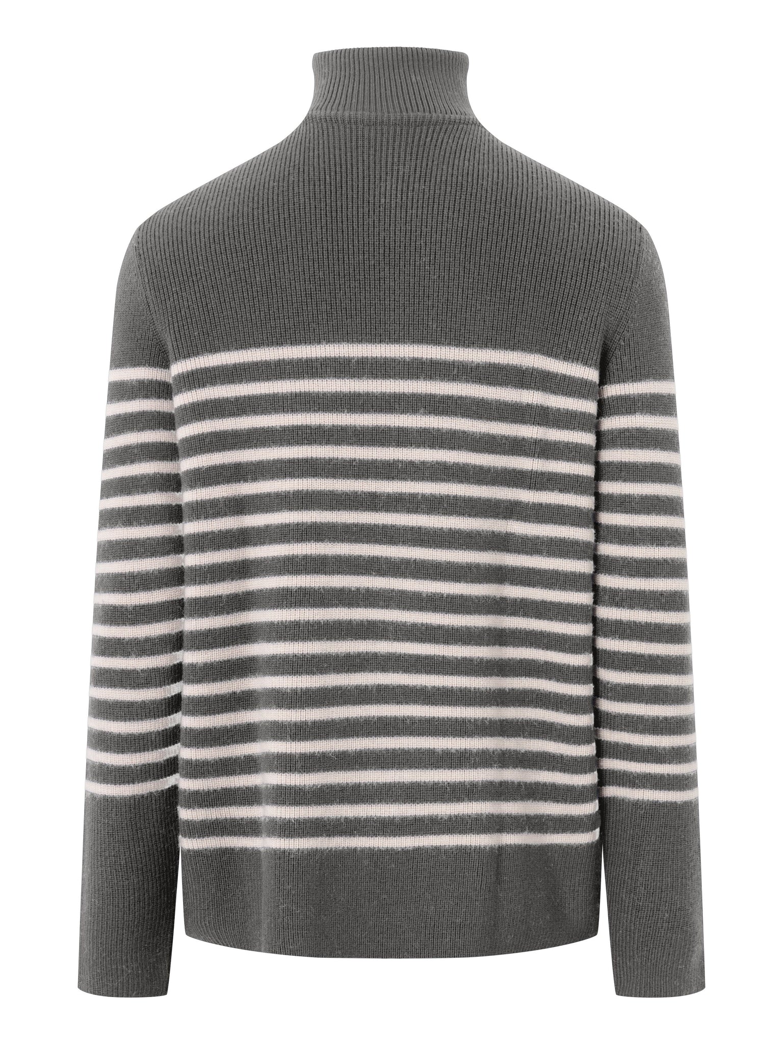 1/2 neck zip merino wool rib knit - RWS