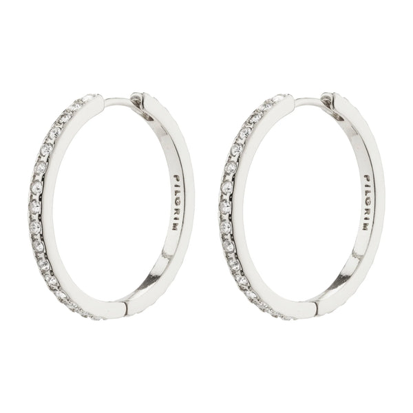 BE crystal hoop earrings silver-plated