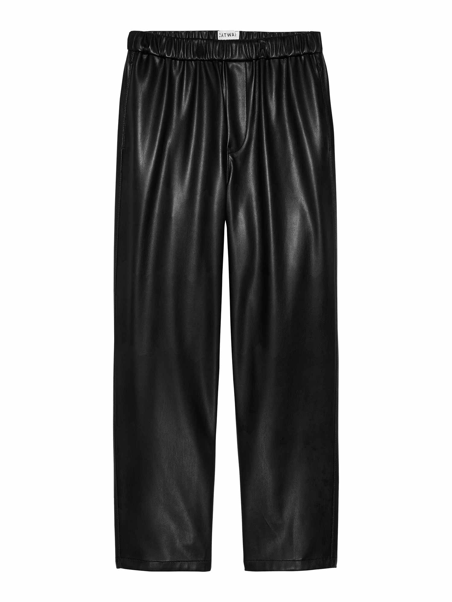 Vegan leather pull on trousers