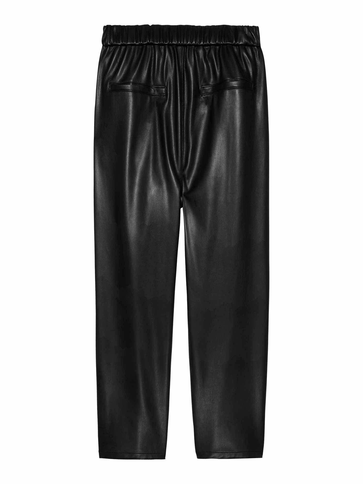 Vegan leather pull on trousers