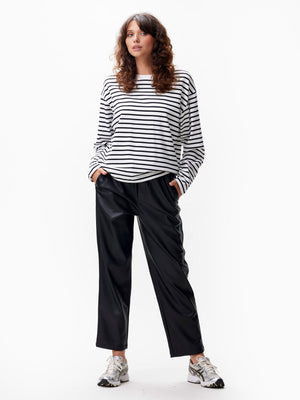 Vegan leather pull on trousers