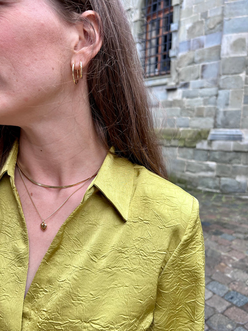 JOANNA gerecyclede platte slangenketting verguld