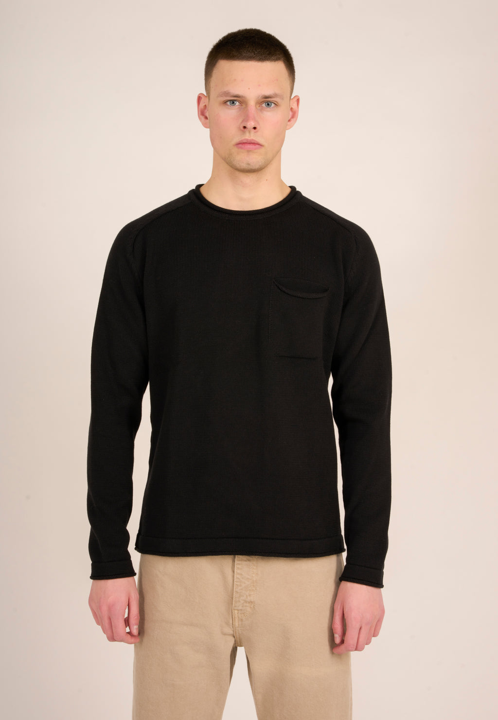 Slubb Roll Edged Knit