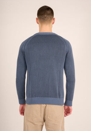 Two Toned Rib Raglan Crew neck knit