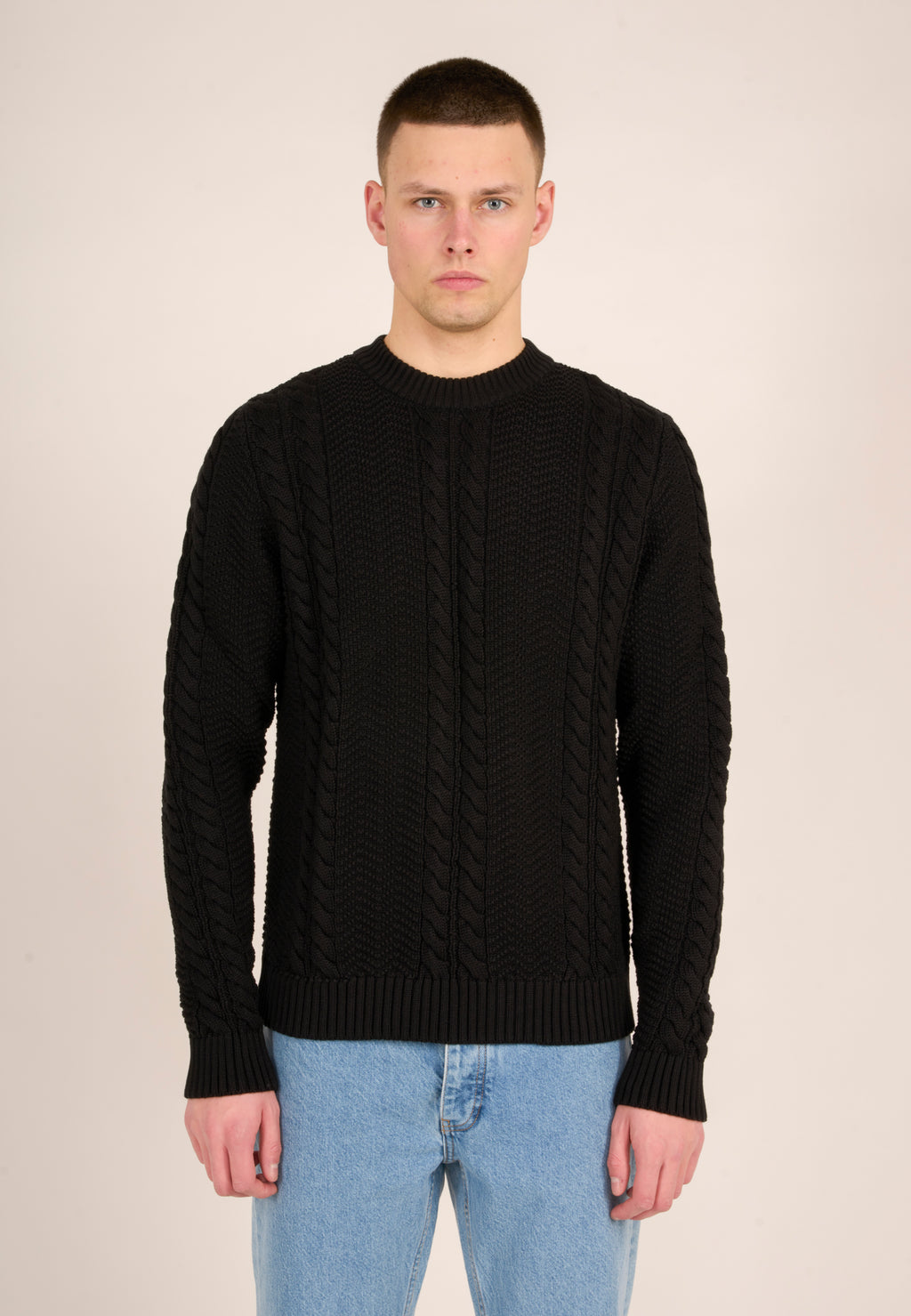 Cable Crew Neck Cotton Knit