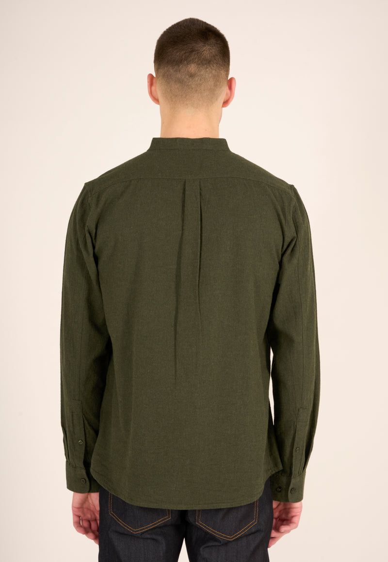 Melangé Flannel Collar Custom Fit Shirt