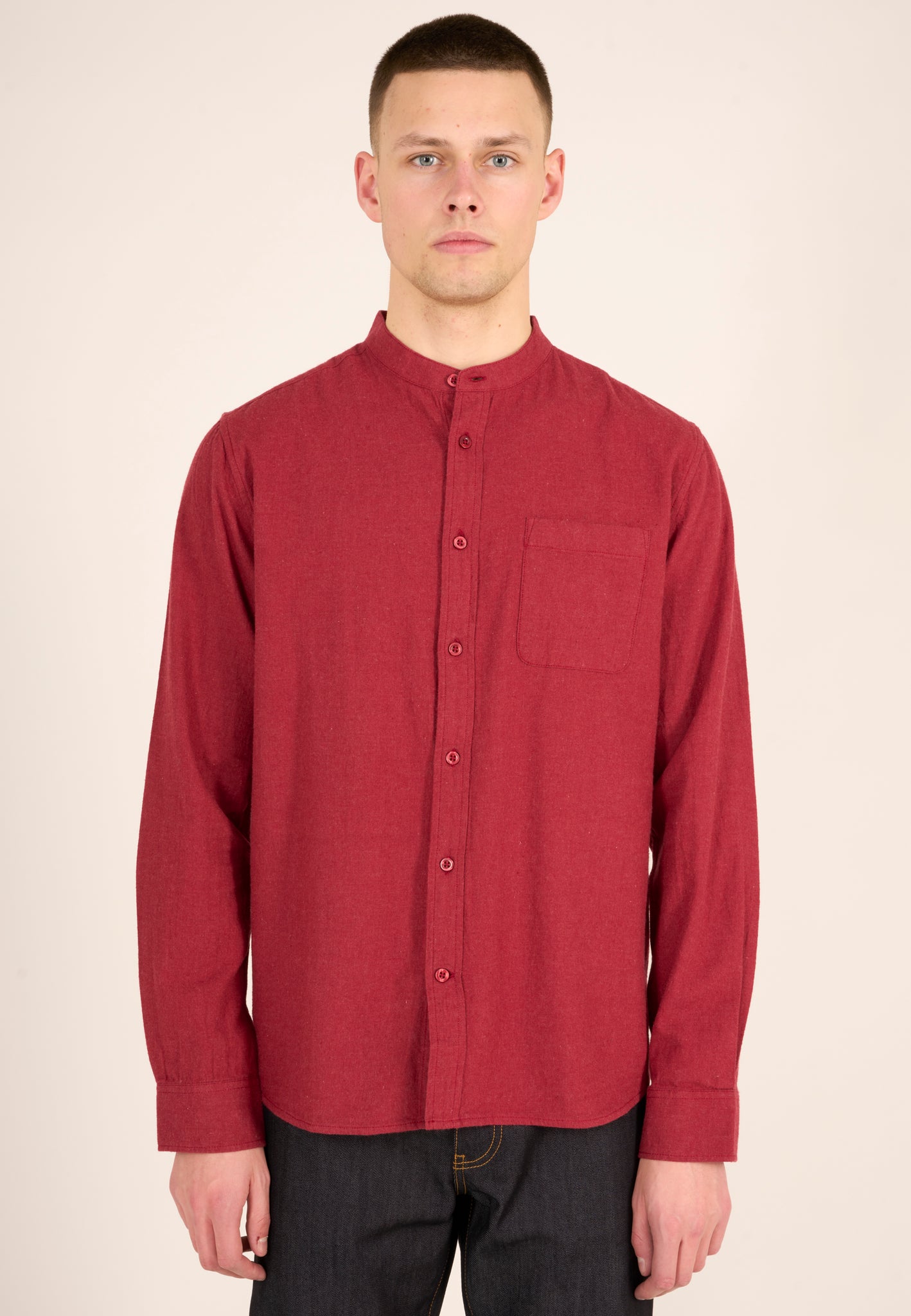 Melangé Flannel Collar Custom Fit Shirt