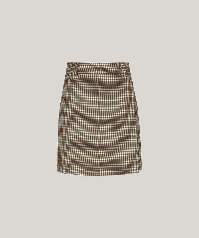 Green Checkered Wrap Skirt