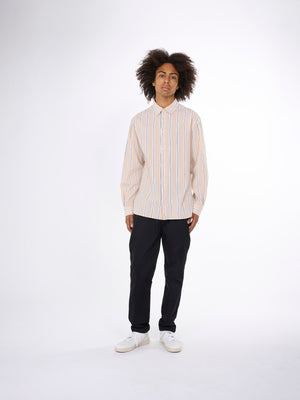 Relaxed fit cotton striped shirt GOTS/Vegan