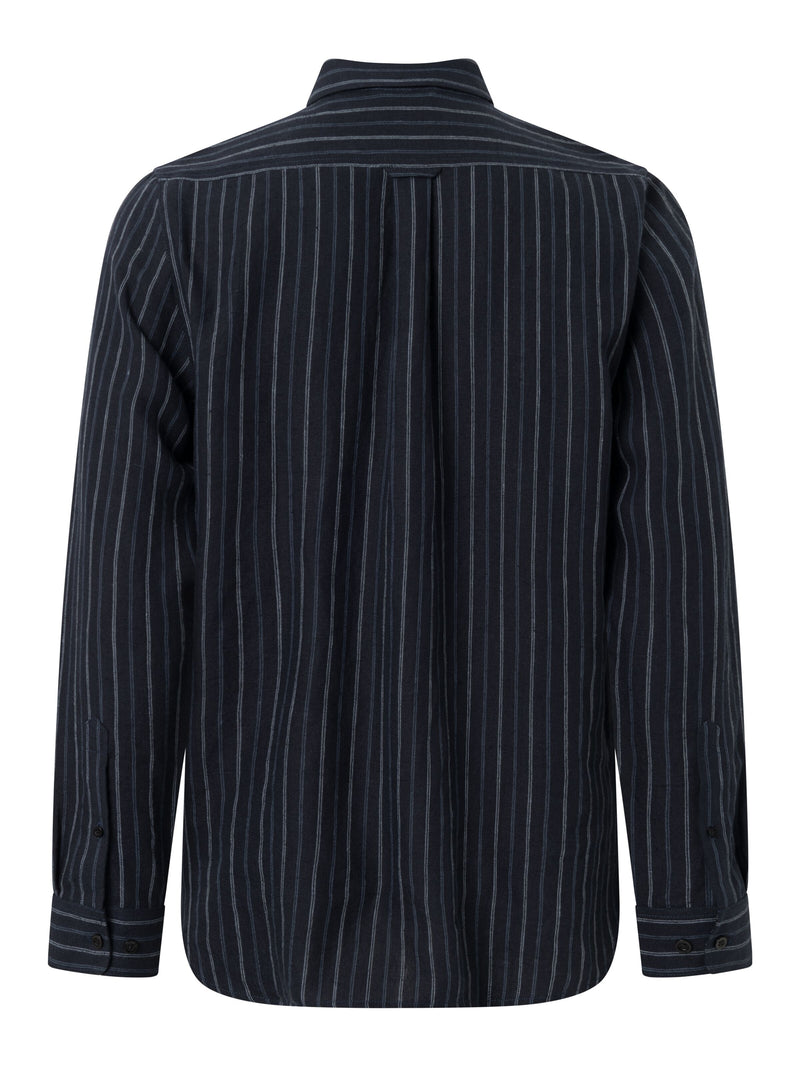 Striped linen custom fit shirt - GOTS/Vegan