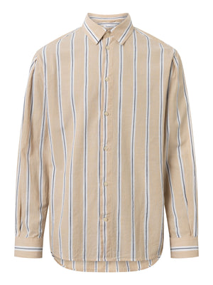 Relaxed fit cotton striped shirt GOTS/Vegan