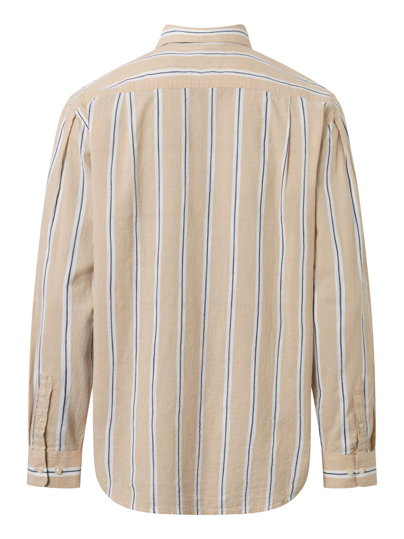 Relaxed fit cotton striped shirt GOTS/Vegan
