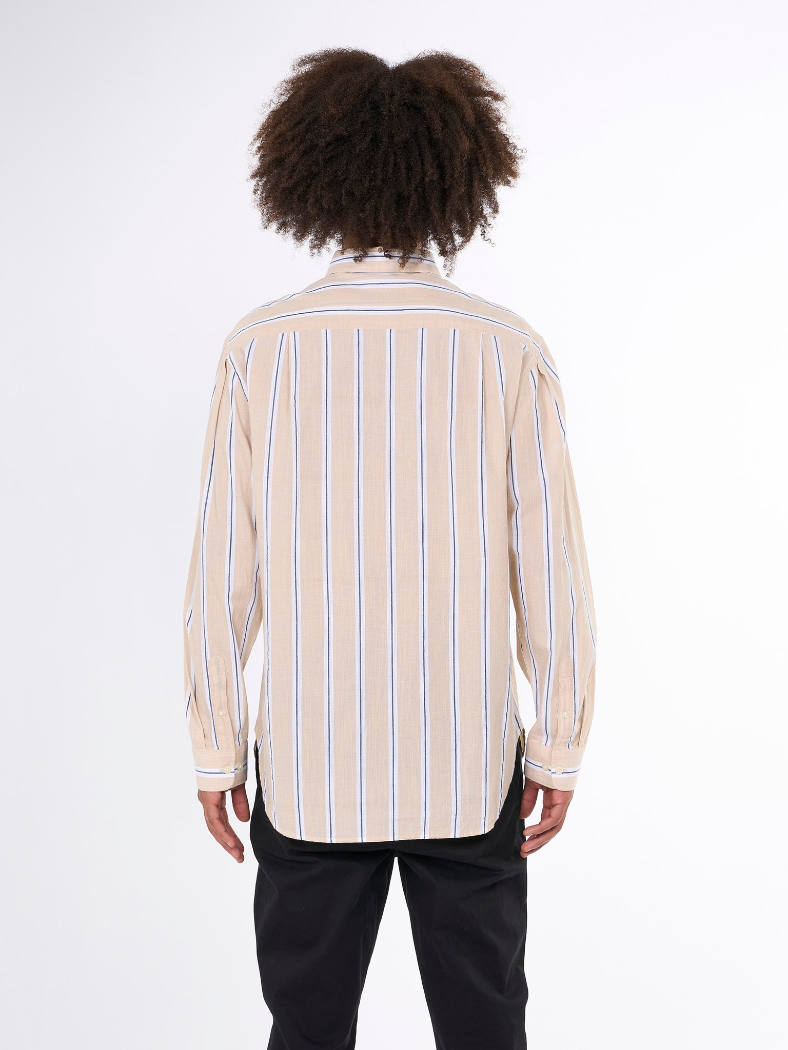 Relaxed fit cotton striped shirt GOTS/Vegan