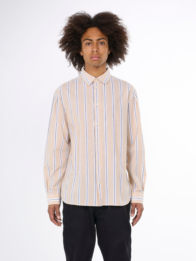 Relaxed fit cotton striped shirt GOTS/Vegan