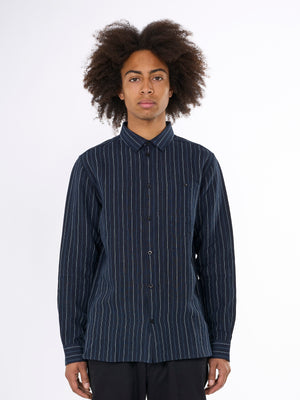 Striped linen custom fit shirt - GOTS/Vegan