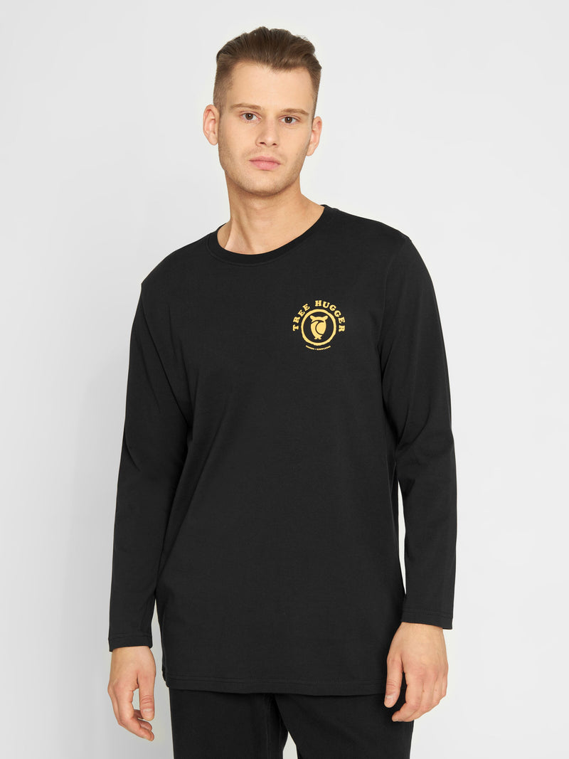 Long sleeve heavy single with Urskog front and back print - GOTS/Vegan